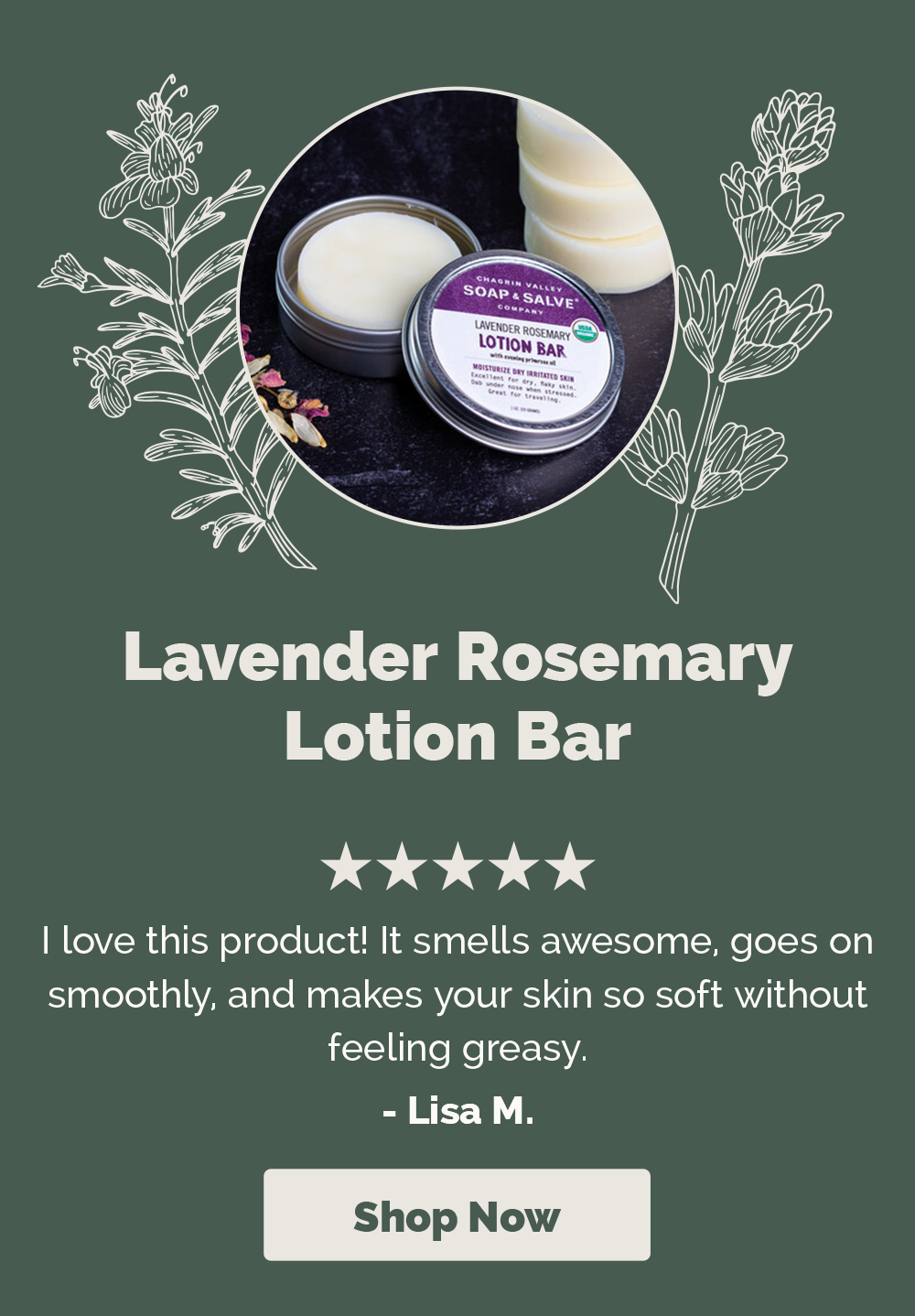 Shop 15% Off Lavender Rosemary Lotion Bar